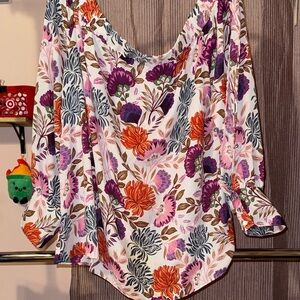INC International Concepts Off the Shoulder Floral Blouse